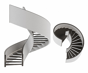 modern revolving staircase arc staircase handrail staircase 3d model