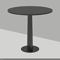 Modern Black Round Side Table With Slim Pedestal Base Design