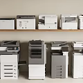 Modern Office Appliances Display With Multifunctional Printers Copiers And Various Models 3d model