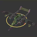 Detailed Military Aircraft 3D Model With Camouflage Paint And Cross Markings
