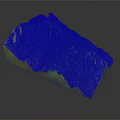 Realistic 3D Mountain Terrain Model With Detailed Texture And Green Vegetation