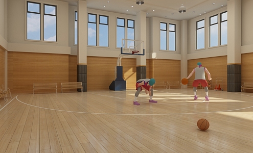 modern basketball hall 3d model