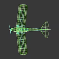 Yellow Biplane Fighter With Vintage Design Classic Double Wings And Retro Features