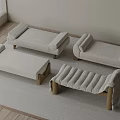 Multiple Modern Fabric Sofa Stools With Wooden Legs And Minimalist Design