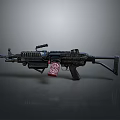 Modern Black Tactical Rifle With Modular Rail System And Accessories 3d model