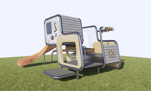 Children'slide equipment Modern play equipment 3d model