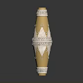 Elegant Golden Vase With Silver Decorations And Geometric Patterns For Home Decor