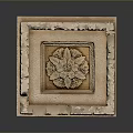 Carved Plant Flower Design In Decorative Wooden Frame With Intricate Details