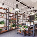 Modern Plant Shop Interior With Shelves Greenery And Decorative Plants