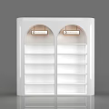 Modern White Retail Display Shelves with Lighting Multiple Layers and Various Styles 3d model