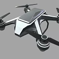 Modern Black And White Quadcopter Drone With Sleek Design And Rotors