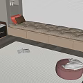 Cozy Window Seat With Brown Tufted Cushion Side Table And Wooden Floor