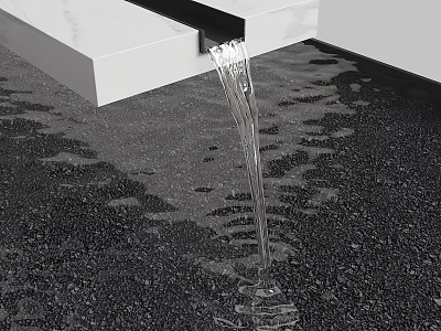 Courtyard landscape waterscape flowing water rags characteristic flowing water tank pool landscape falling water landscape 3d model