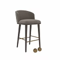 Modern Upholstered Bar Stools With Green And Beige Seats And Stylish Wooden Legs