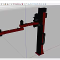 Industrial Equipment With Red And Black Mechanical Arm Sturdy Support And Durable Design