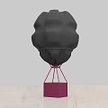 Black Hot Air Balloon Shaped Playground Equipment With Purple Base And Red Stand