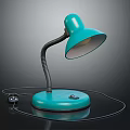 Turquoise Desk Lamp With Flexible Gooseneck Arm Round Base And Black Cable