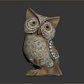 Owl grimace owl long-eared owl wulin owl monkey face owl carved owl 3d model