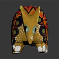 Handmade Armadillo Art Doll Featuring Colorful Intricate Patterns And Vibrant Design