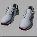 Stylish White Golf Shoes With Red Sole And Modern Design Details