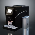 Modern Black Coffee Machine With Digital Display And Silver Water Tank