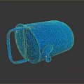 Practical Blue Watering Can for Daily Household Use with Handle and Nozzle