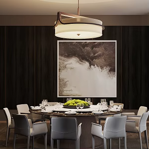 Chinese Restaurant Box New Chinese Restaurant Box Dining Table and Chair Round Table Dining Table and Chair Tableware More than Four Dining Table and Chair 3d model
