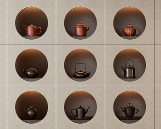 New Chinese Tea Set Ornaments 3d model