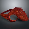 Red Leather Eye Mask With Vintage Design And Adjustable Strap For Comfortable Wear