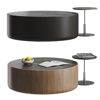 Modern POLIFORM coffee table combination mother and child coffee table wood side table 3d model