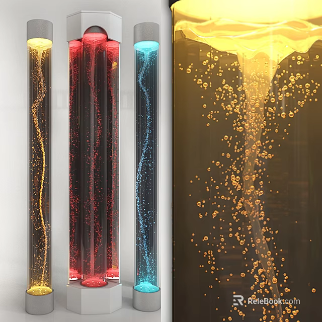 Modern Colorful Decorative Lights With Flowing Design And Bubble Effects For Home Decor 3d model 