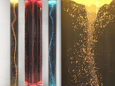 Modern Colorful Decorative Lights With Flowing Design And Bubble Effects For Home Decor 3d model