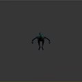 Blue Green Feathered Raptor Dinosaur 3D Character Model Running With Open Mouth And Sharp Claws