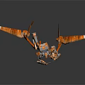 Orange Sci Fi Robot Model With Mechanical Wings And Detailed Structure