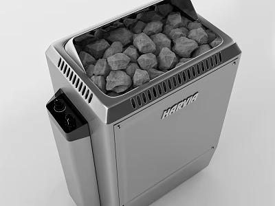 HARTA Silver Cooking Appliance With Stone Filled Chamber And Side Vents 3d model