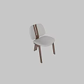 Modern Minimalist Chair Featuring Wooden Frame Gray Fabric Cushion And Backrest