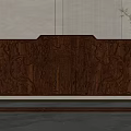 Intricately Carved Dark Wooden Partition With Traditional Patterns And Fortune Character In Modern Interior