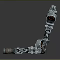 3D Rendered Futuristic Weapon Collection Featuring Modern Assault Rifles With Metallic Finish Scope And Magazine