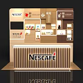 Stylish Traditional Nescafe Exhibition Booth With Chinese Elements And Product Displays