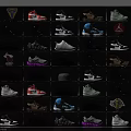 Modern Shoe Cabinet With Organized Sneakers In Various Colors And Styles