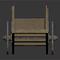 Traditional Wooden Hand Cart With Large Wheel And Square Frame Structure
