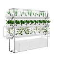 Green Leafy Crops Growing In Multi Layer Vertical Hydroponic Gardening System 3d model