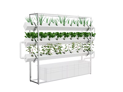 Crop cultivation module hydroponic planting center vegetable pepper garlic spinach 3d model