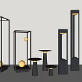 Modern Outdoor Lights With Various Styles Metal Frames And Illuminated Balls For Garden