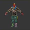 Man Wearing Black Leather Jacket With Red White Patterns Sunglasses Dark Cargo Pants Black Boots
