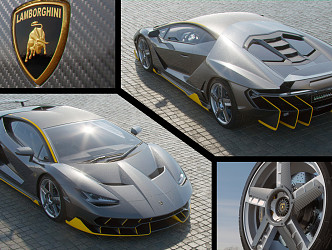 Modern sports car Lamborghini sports car 3d model