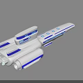 Futuristic White Spaceship With Blue Accents For Interstellar Exploration Missions
