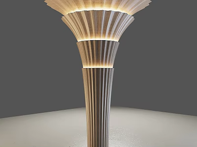 Modern Floor Lamp Featuring Fan Shaped Design And Warm Illumination For Interior Decor 3d model