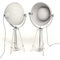 Pair of Modern Black Dome Shade Floor Lamps With Tripod Base Design