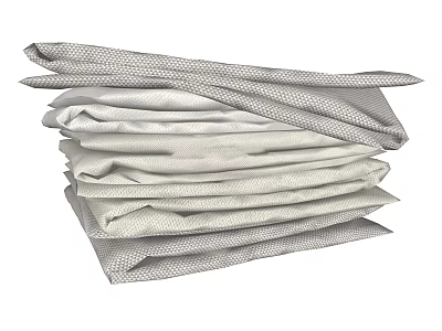 Gray Textured Fabric Clothes Stacked Neatly For Storage And 3d model